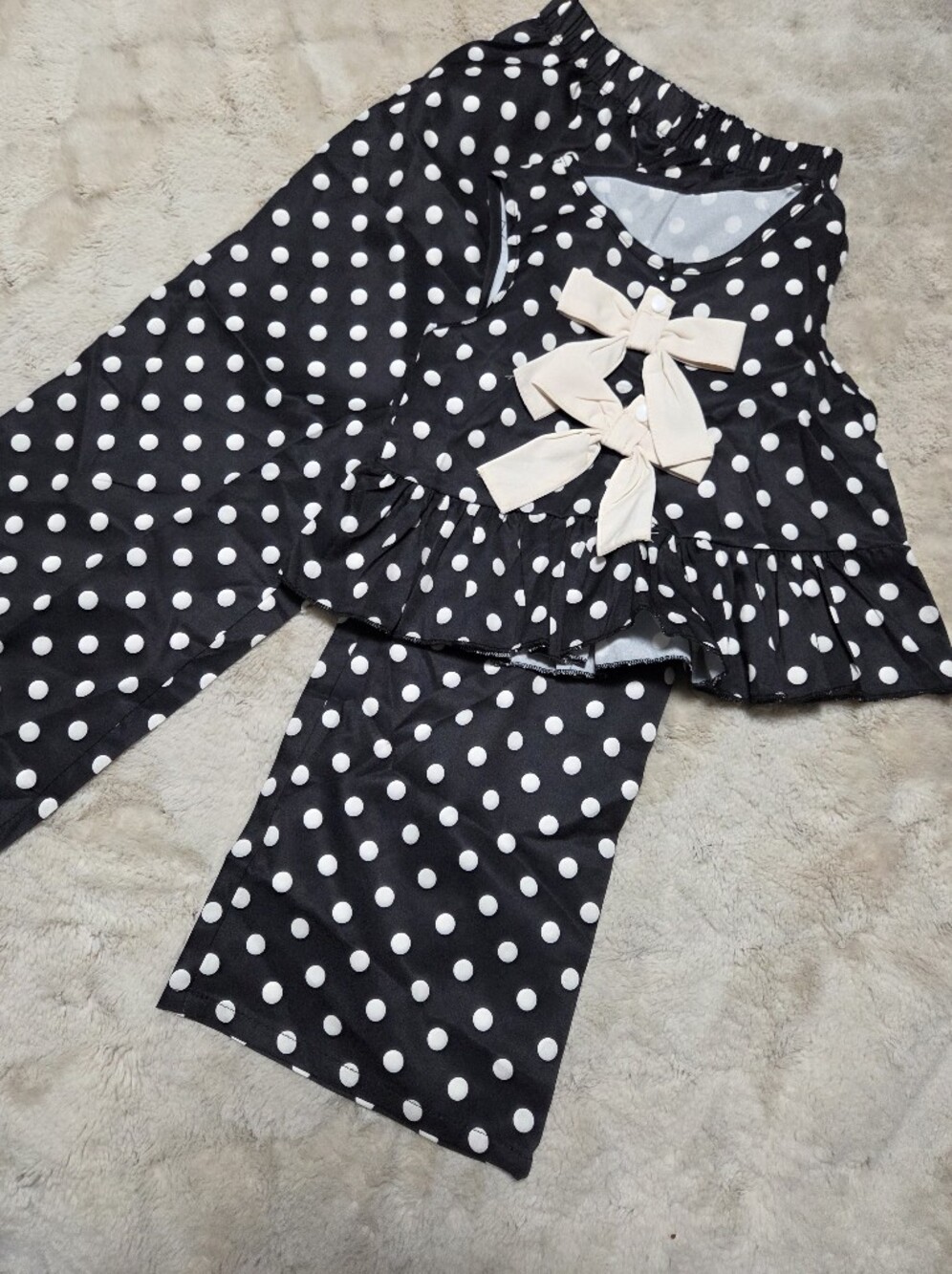 SHEIN Light Gray Polka Dot Ruffled Tank Top